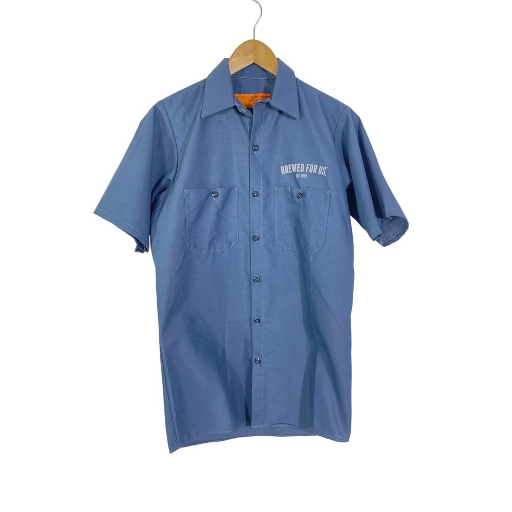 Red Kap‎ Founders Brewing Mechanic Work Shirt Button Up Men's S Short Sleeve
